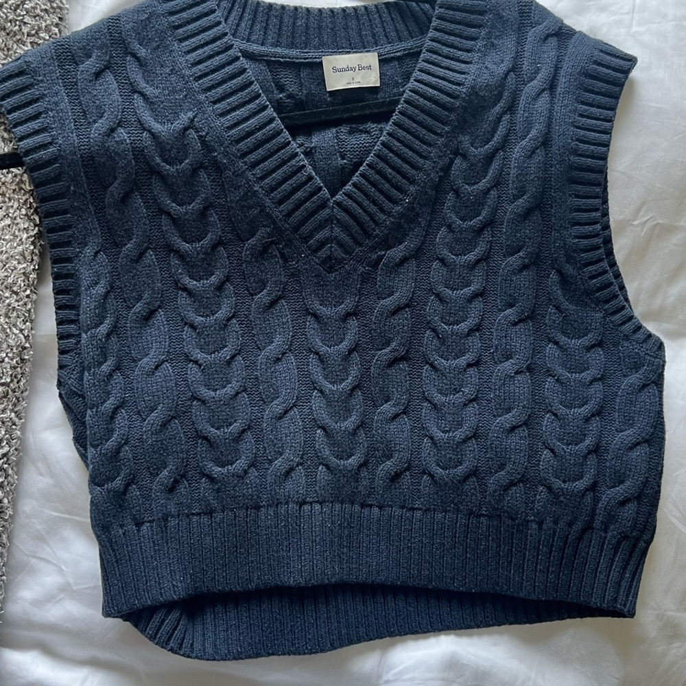 Aritzia Sunday Best Winston Crop sweater vest